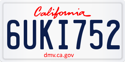 CA license plate 6UKI752