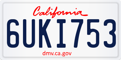 CA license plate 6UKI753