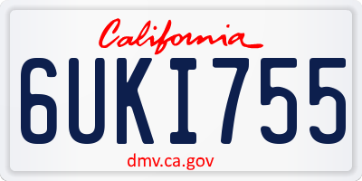CA license plate 6UKI755