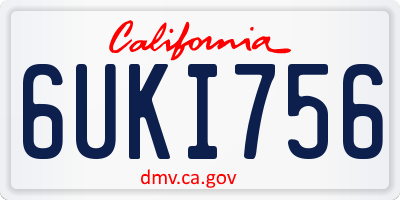 CA license plate 6UKI756