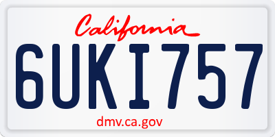 CA license plate 6UKI757