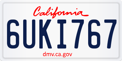 CA license plate 6UKI767