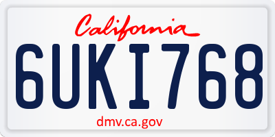 CA license plate 6UKI768