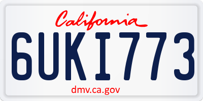 CA license plate 6UKI773