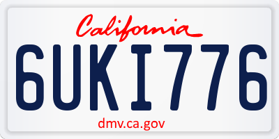 CA license plate 6UKI776
