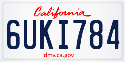 CA license plate 6UKI784