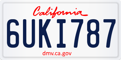 CA license plate 6UKI787