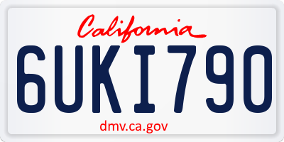 CA license plate 6UKI790