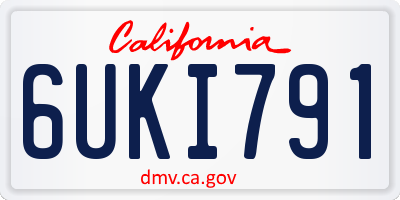 CA license plate 6UKI791