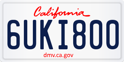 CA license plate 6UKI800