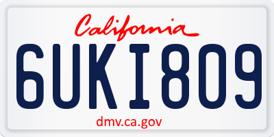 CA license plate 6UKI809