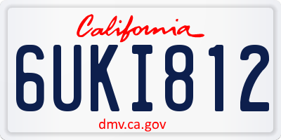 CA license plate 6UKI812