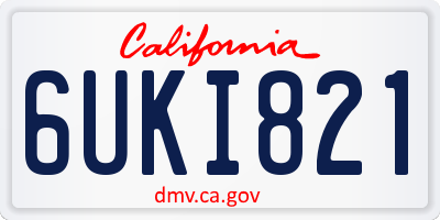 CA license plate 6UKI821