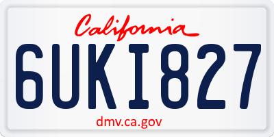 CA license plate 6UKI827