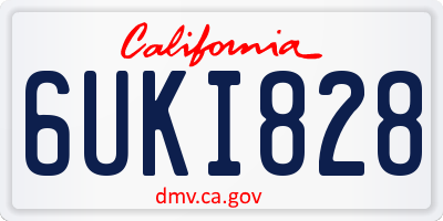 CA license plate 6UKI828
