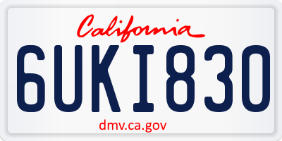 CA license plate 6UKI830