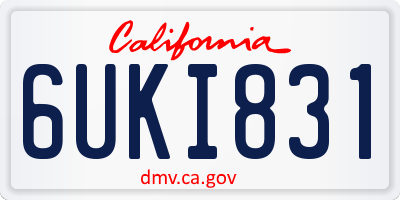 CA license plate 6UKI831