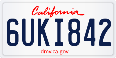 CA license plate 6UKI842