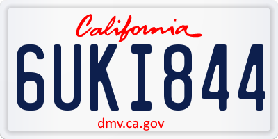 CA license plate 6UKI844