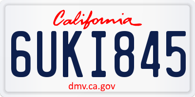 CA license plate 6UKI845