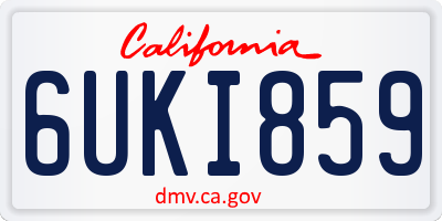 CA license plate 6UKI859