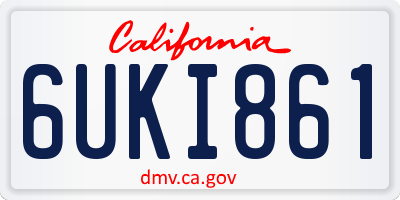 CA license plate 6UKI861