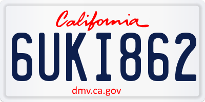 CA license plate 6UKI862