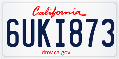 CA license plate 6UKI873