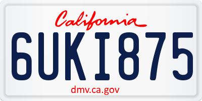 CA license plate 6UKI875