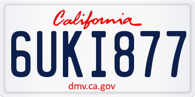 CA license plate 6UKI877