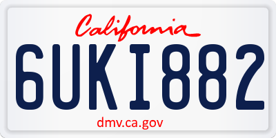 CA license plate 6UKI882