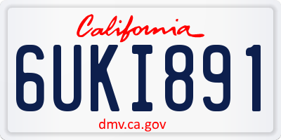 CA license plate 6UKI891