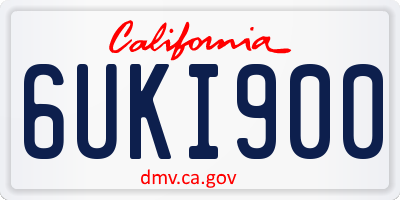 CA license plate 6UKI900