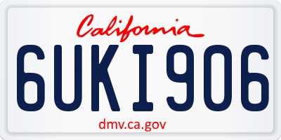 CA license plate 6UKI906
