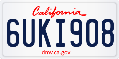 CA license plate 6UKI908