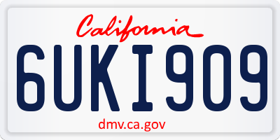 CA license plate 6UKI909