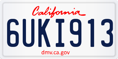 CA license plate 6UKI913