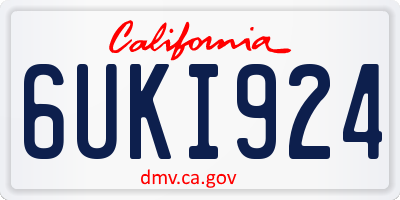 CA license plate 6UKI924
