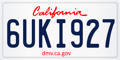CA license plate 6UKI927