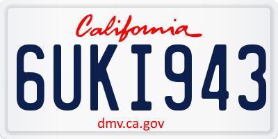 CA license plate 6UKI943