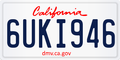 CA license plate 6UKI946