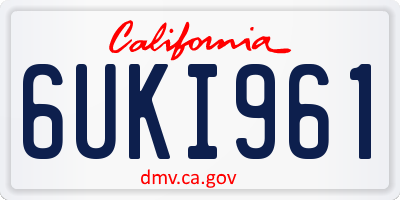 CA license plate 6UKI961