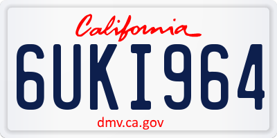 CA license plate 6UKI964
