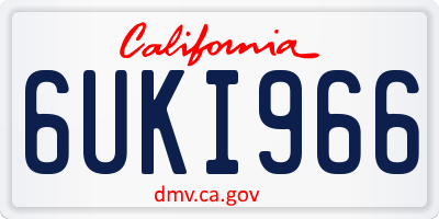 CA license plate 6UKI966