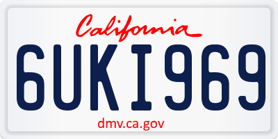 CA license plate 6UKI969