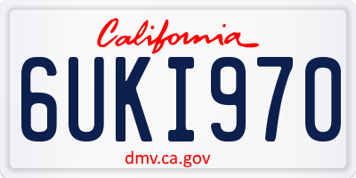 CA license plate 6UKI970
