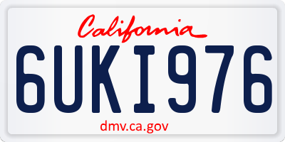 CA license plate 6UKI976
