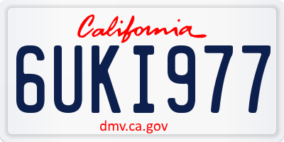 CA license plate 6UKI977