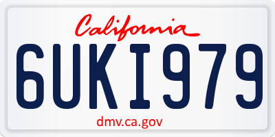 CA license plate 6UKI979