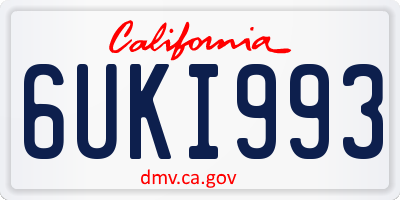 CA license plate 6UKI993